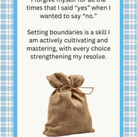 Boundaries coaching - learn to say no, stop people pleasing, and set boundaries even if you feel guilty afterwards. Oracle and tarot and affirmation decks to help you overcome your fears of saying no.